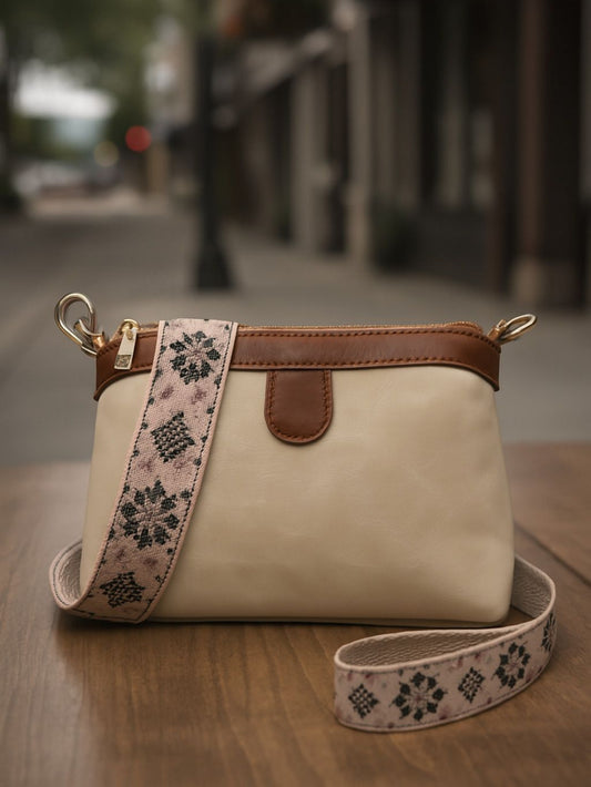 Poorak Beige Sling Bag Crossbody Double Color Bag for Girls & Women