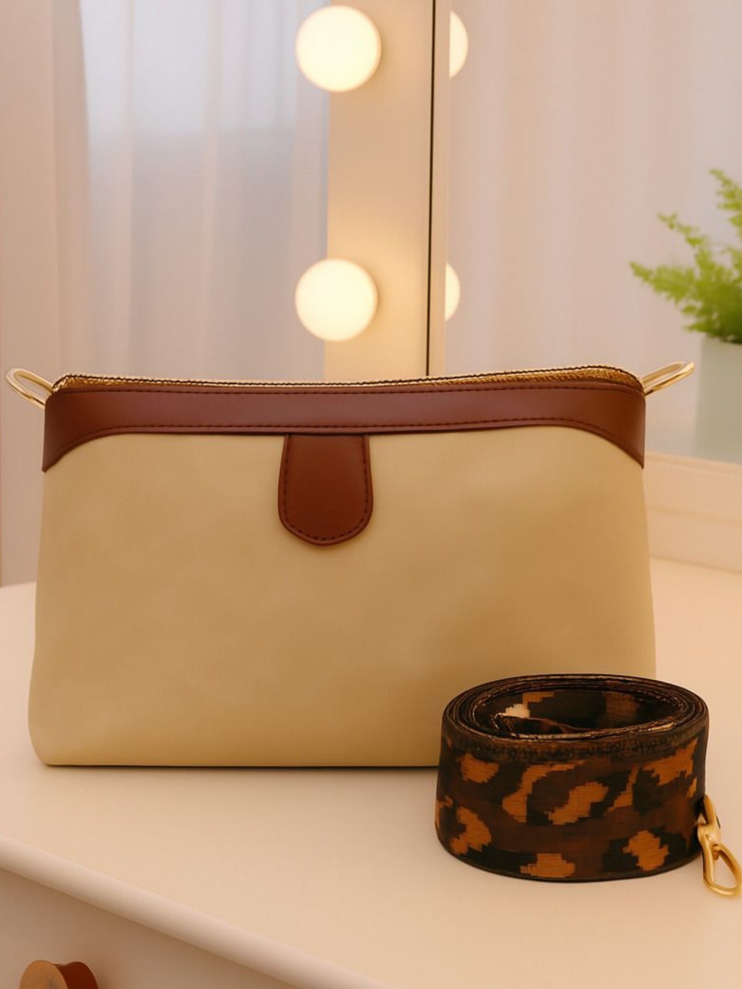 Poorak Beige Sling Bag Crossbody Double Color Bag for Girls & Women