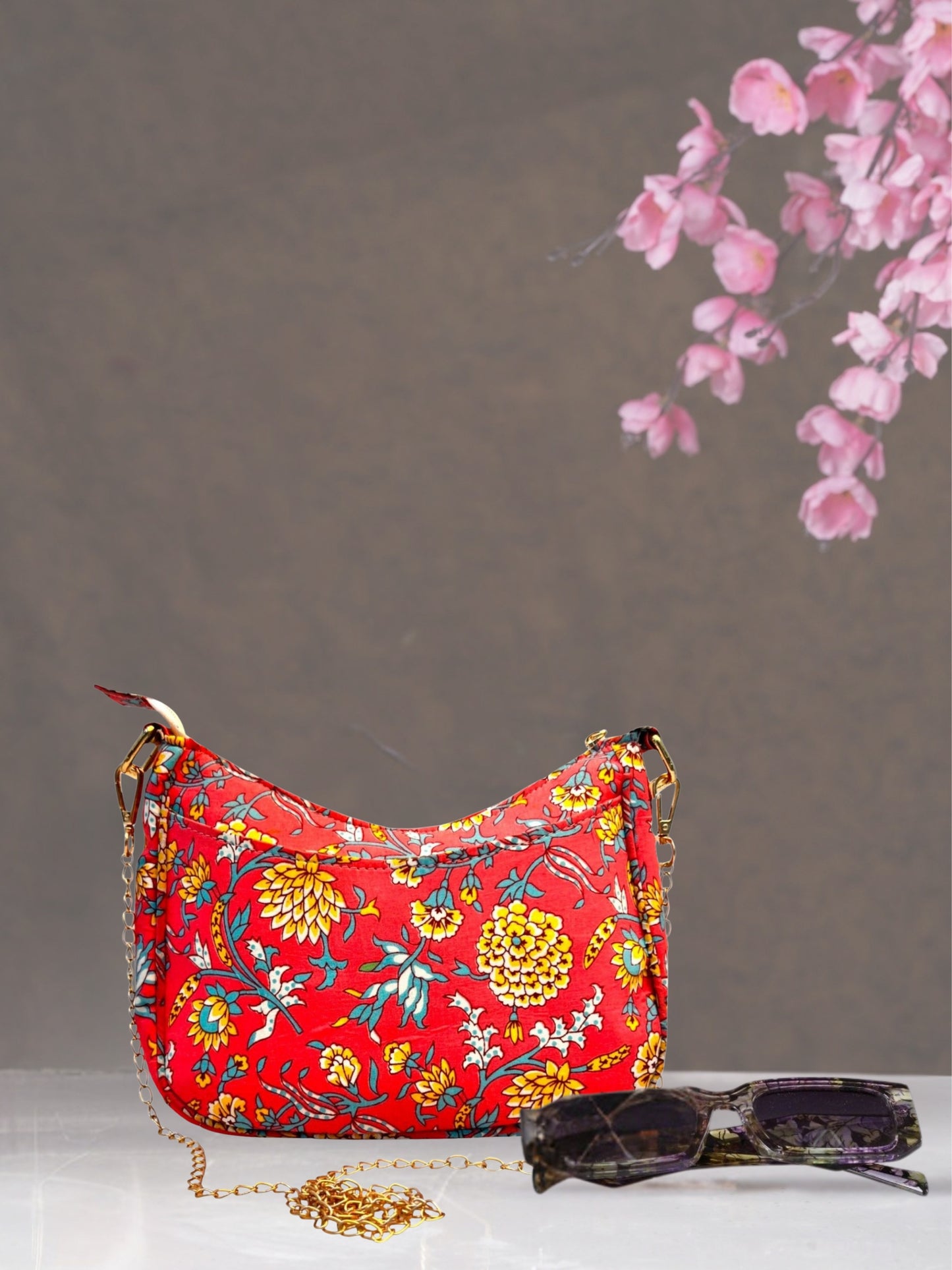 Poorak Women Sling Bag Printed Cotton Bag for Girls & Women