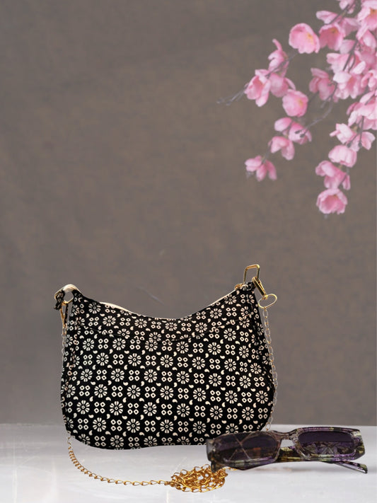 Poorak Women Sling Bag Printed Cotton Bag for Girls & Women