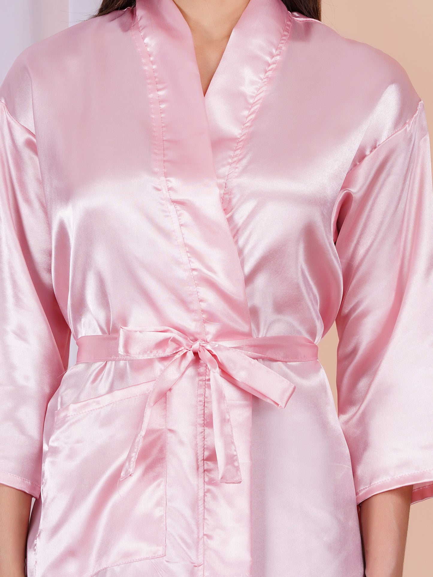 Poorak Premium Satin Full Sleeve Bathrobe – Solid Print | Luxurious & Silky Soft Robe for Men & Women