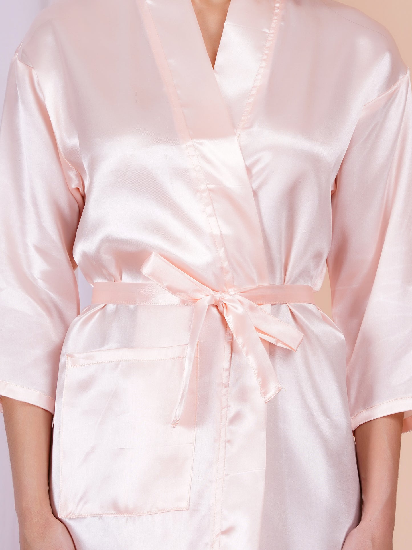 Poorak Premium Satin Full Sleeve Bathrobe – Solid Print | Luxurious & Silky Soft Robe for Men & Women