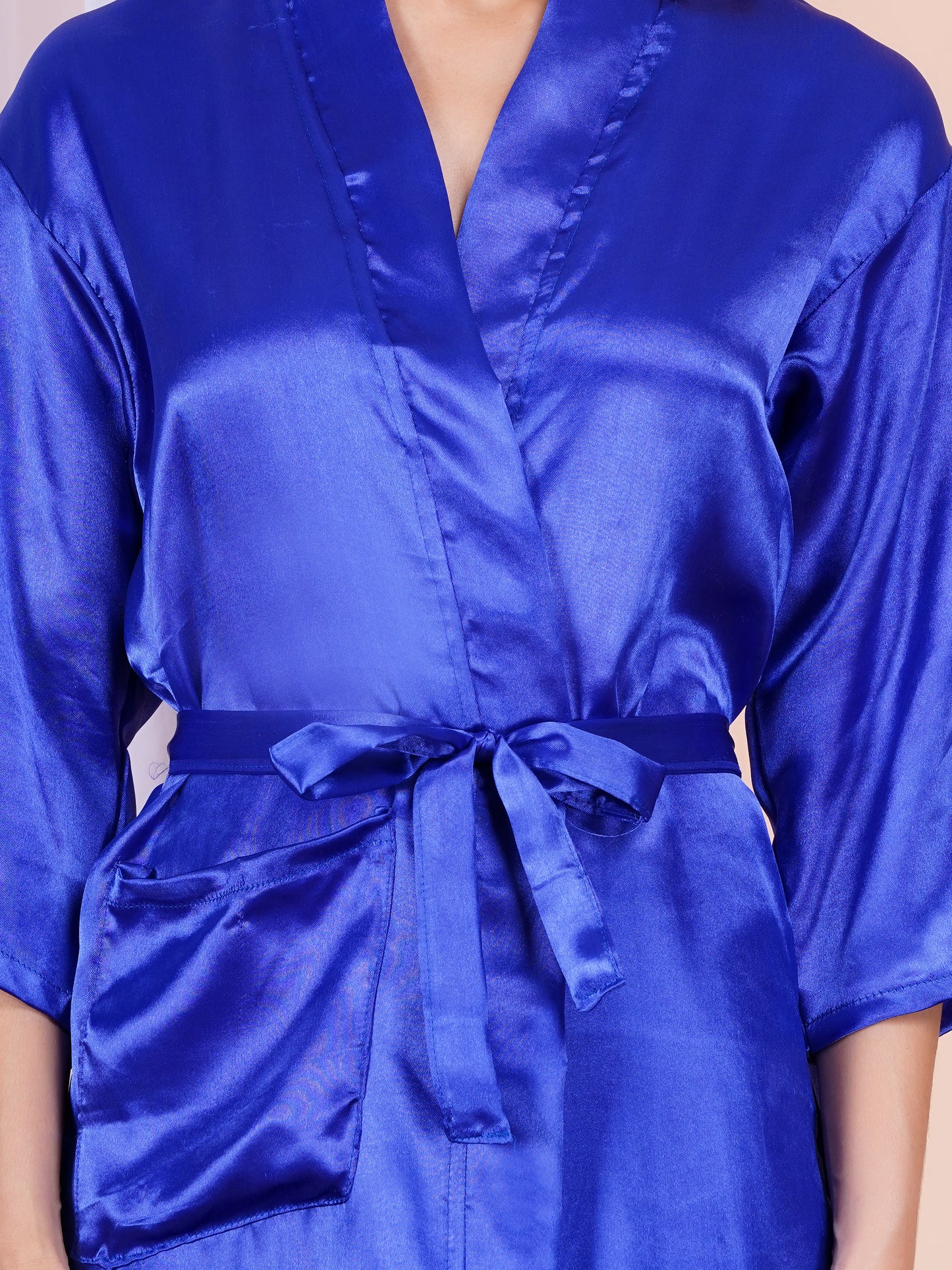 Poorak Premium Satin Full Sleeve Bathrobe – Solid Print | Luxurious & Silky Soft Robe for Men & Women