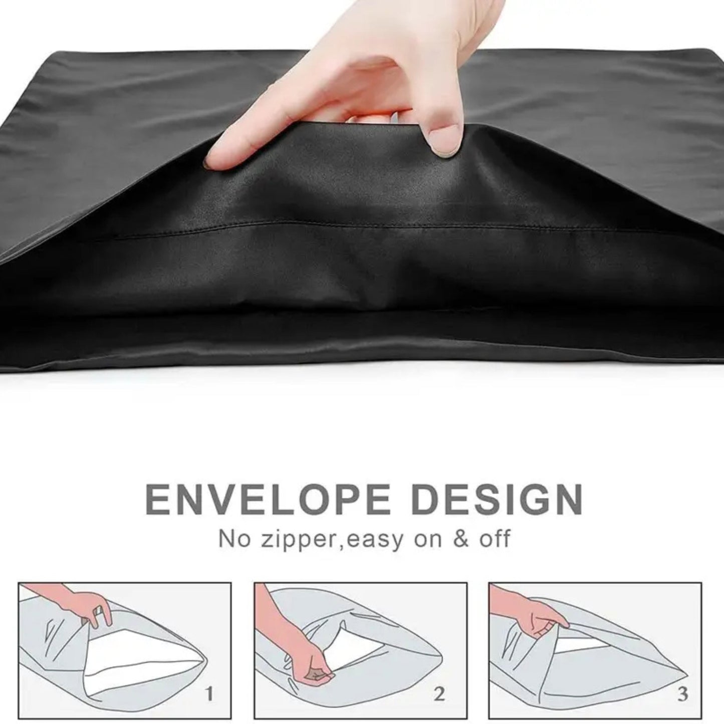 Poorak Elegant Satin Pillowcase – Soft, Shiny, Durable, Skin-Friendly, and Perfect for Bedroom Decor