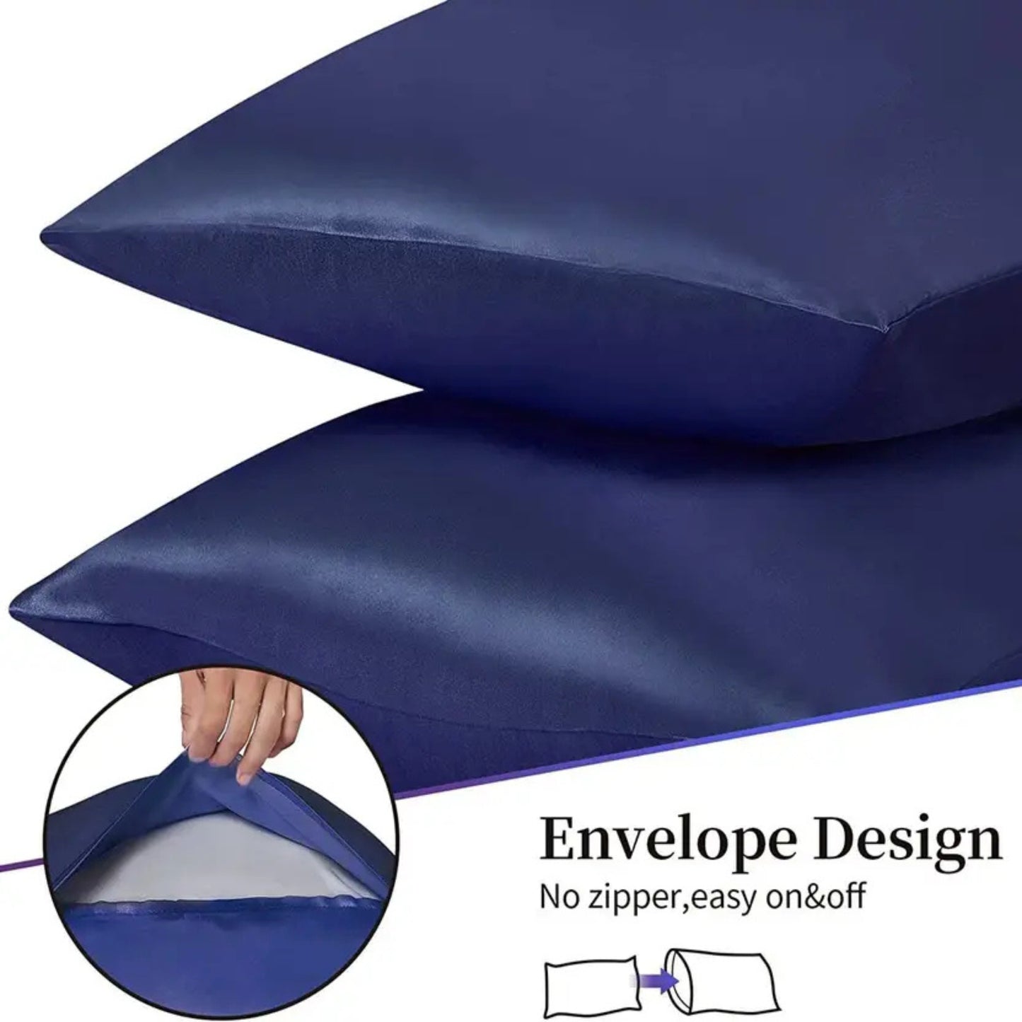 Poorak Elegant Satin Pillowcase – Soft, Shiny, Durable, Skin-Friendly, and Perfect for Bedroom Decor